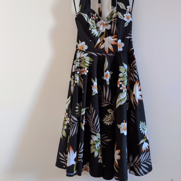 Hell Bunny Hawaiian Flower Print Dress XS - Picture 2 of 8